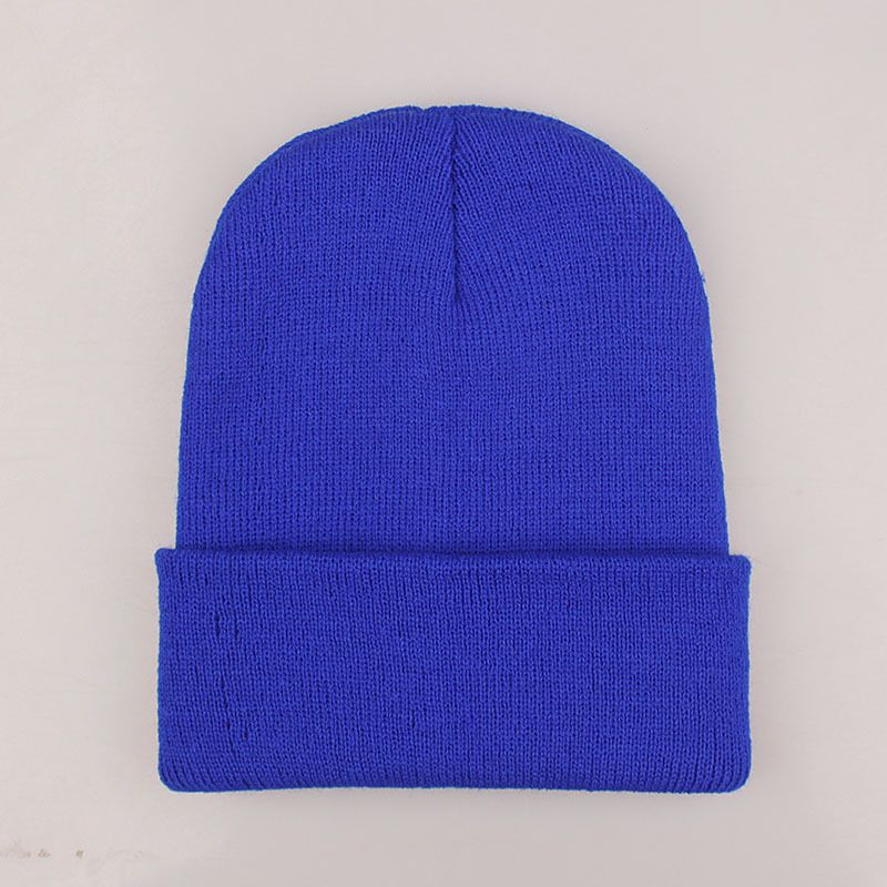 Winter Hats for Women Men Knitted Autumn Female Beanie Warm Bonnet Casual Cap Royal Blue
