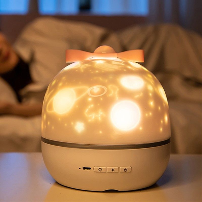Night Light With Chargeable Universe Starry Sky Rotate LED Lamp Colorful Flashing Star Kids Baby Gift Pink big image 3