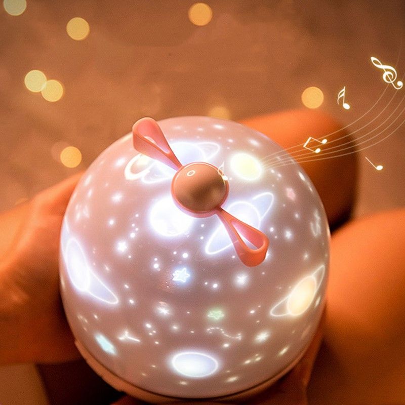 Night Light With Chargeable Universe Starry Sky Rotate LED Lamp Colorful Flashing Star Kids Baby Gift Pink big image 8