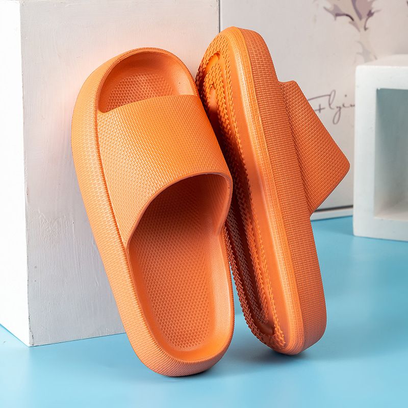 Thick-soled Men's Outer Wear Soft-soled Non-slip Mute Sandals and Slippers Women's Summer Couples Indoor Homes Feel Soft Orange