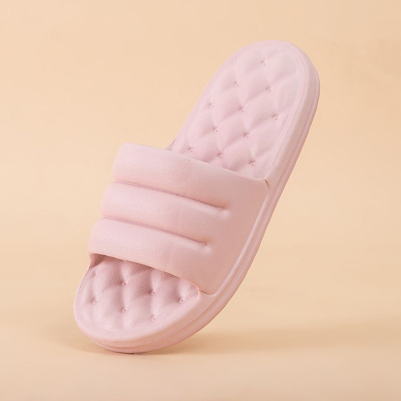 Mute EVA Sofa Slides Women Thick Sole Soft Indoor Slippers Women Anti-slip Sandals Men Summer Platform Women Shoes Bath Pink big image 2