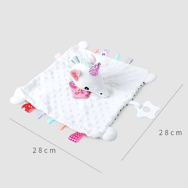 Cute Animal Baby Infant Soothe Appease Towel Soft Plush Comforting Toy Velvet Appease Baby Sleeping Doll Supplies Pink big image 3