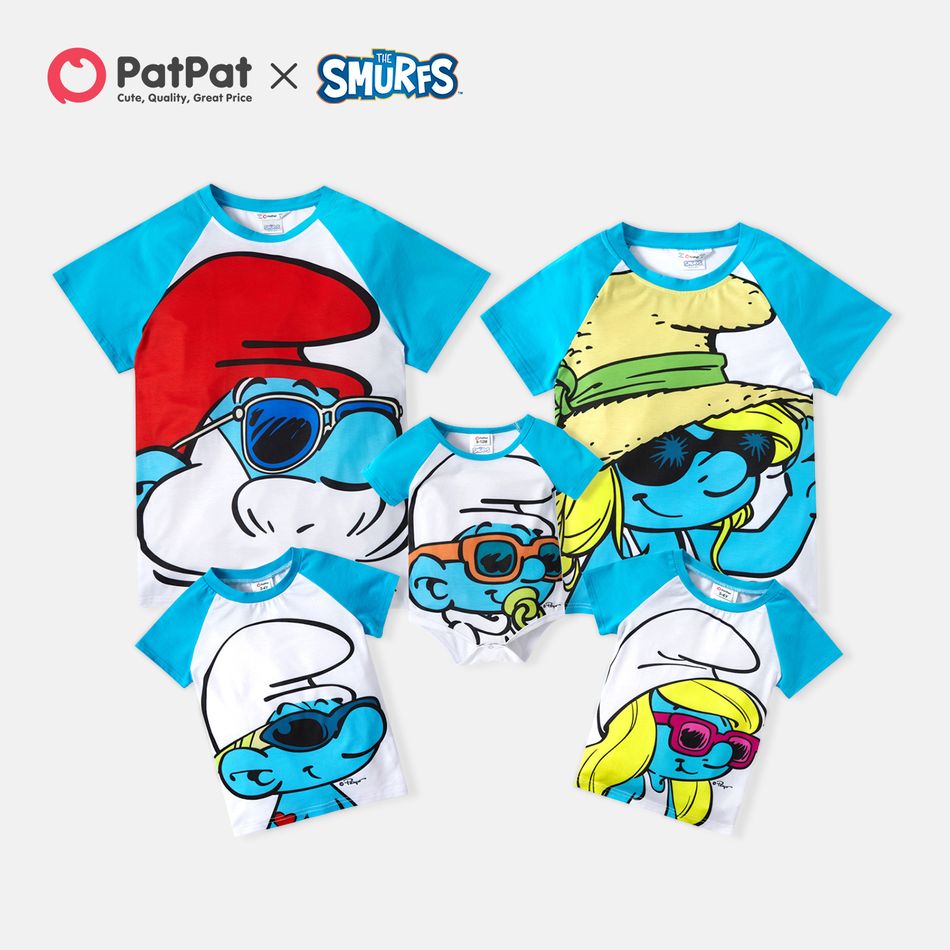 Smurfs Big Graphic Family Matching Tops and Romper Blue big image 1