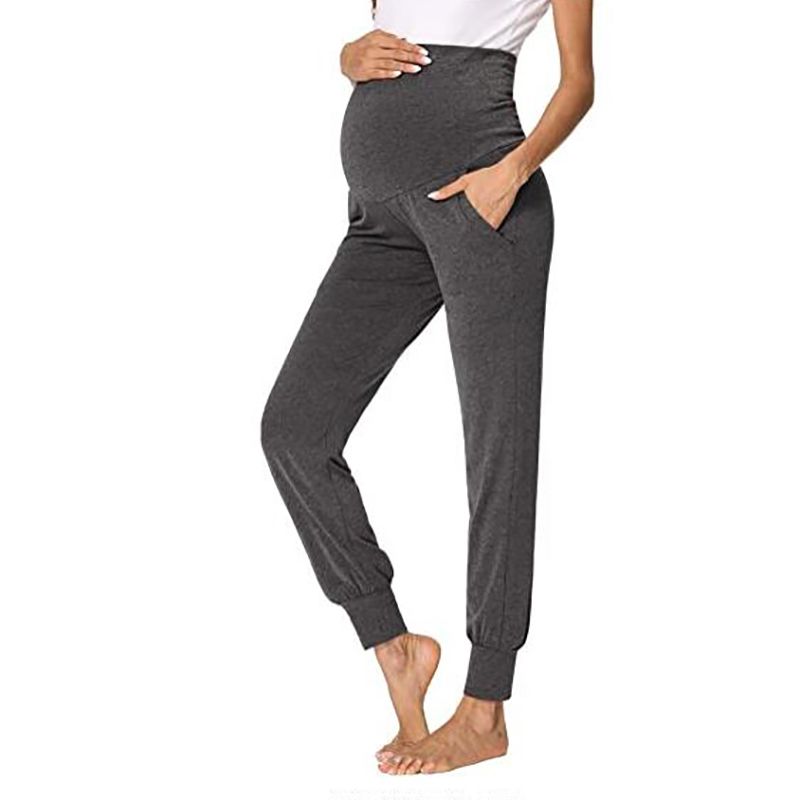 Maternity Casual Print Regular Highwaist Women Leggings Dark Grey