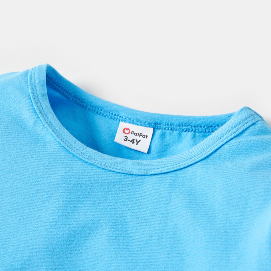 1 unidade Criança Homem Infantil Manga comprida T-shirts Azul big image 2