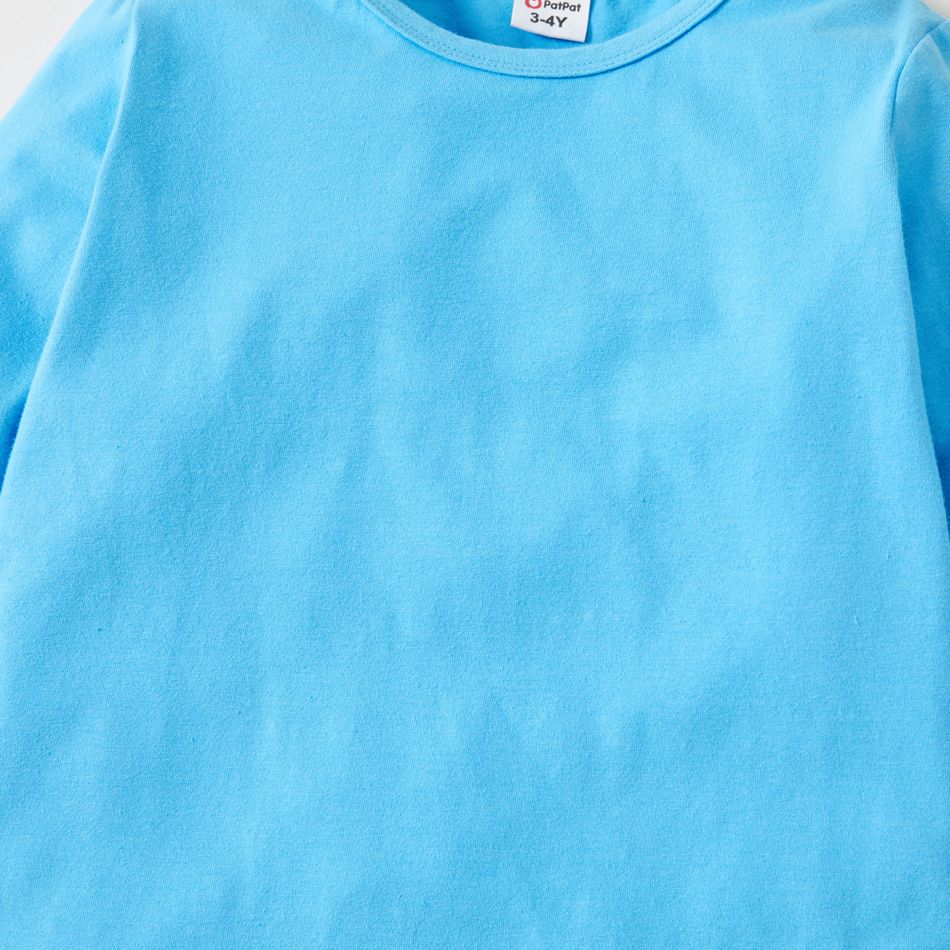 1 unidade Criança Homem Infantil Manga comprida T-shirts Azul big image 3