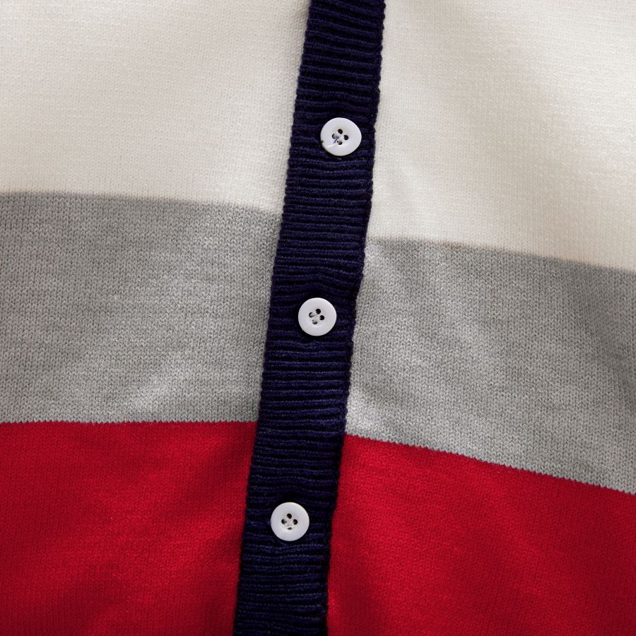 Toddler Boy Colorblock Button Design Sweater Cardigan Light Grey big image 5