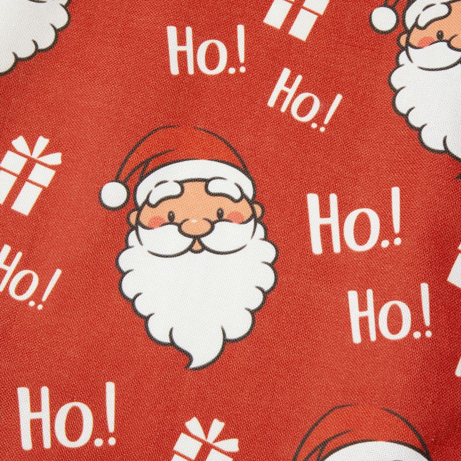 Ho Ho Ho Santa Claus Print Aprons for Mommy and Me Red big image 5