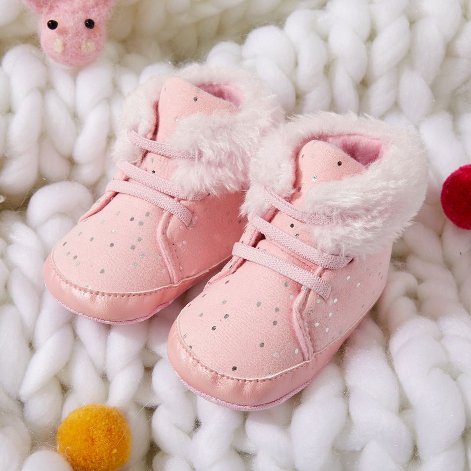 Baby / Toddler Pink Fleece-lining Prewalker Shoes Pink big image 2
