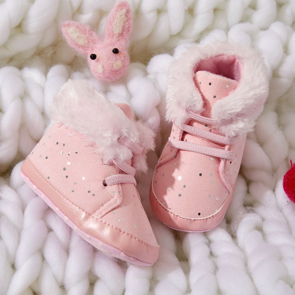 Baby / Toddler Pink Fleece-lining Prewalker Shoes Pink