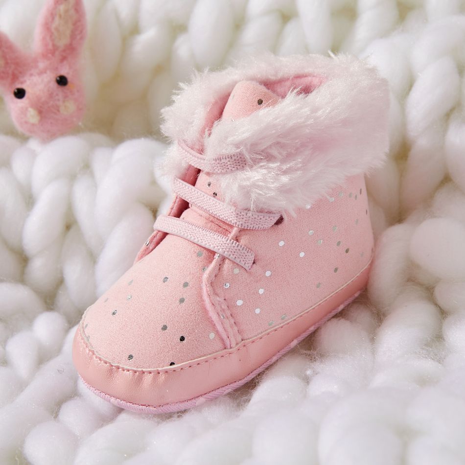Baby / Toddler Pink Fleece-lining Prewalker Shoes Pink big image 3