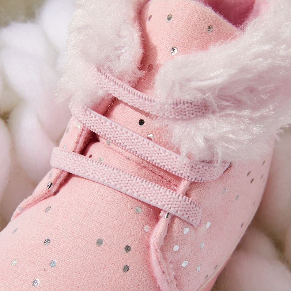 Baby / Toddler Pink Fleece-lining Prewalker Shoes Pink big image 4