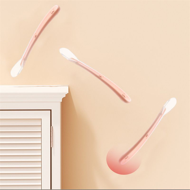 Baby Silicone Soft Spoons Training Feeding for Kids Toddlers Children and Infants Dark Pink big image 9