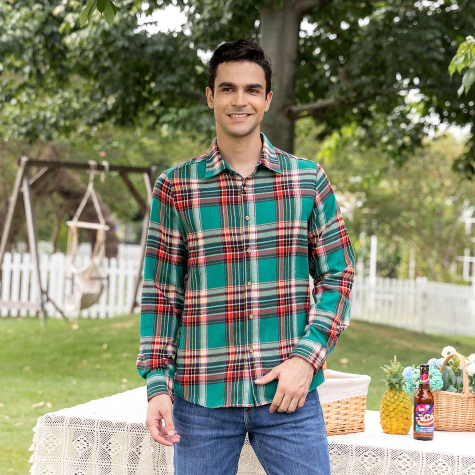 Natal Look de família Manga a três quartos Conjuntos de roupa para a família Conjuntos Verde Escuro big image 11