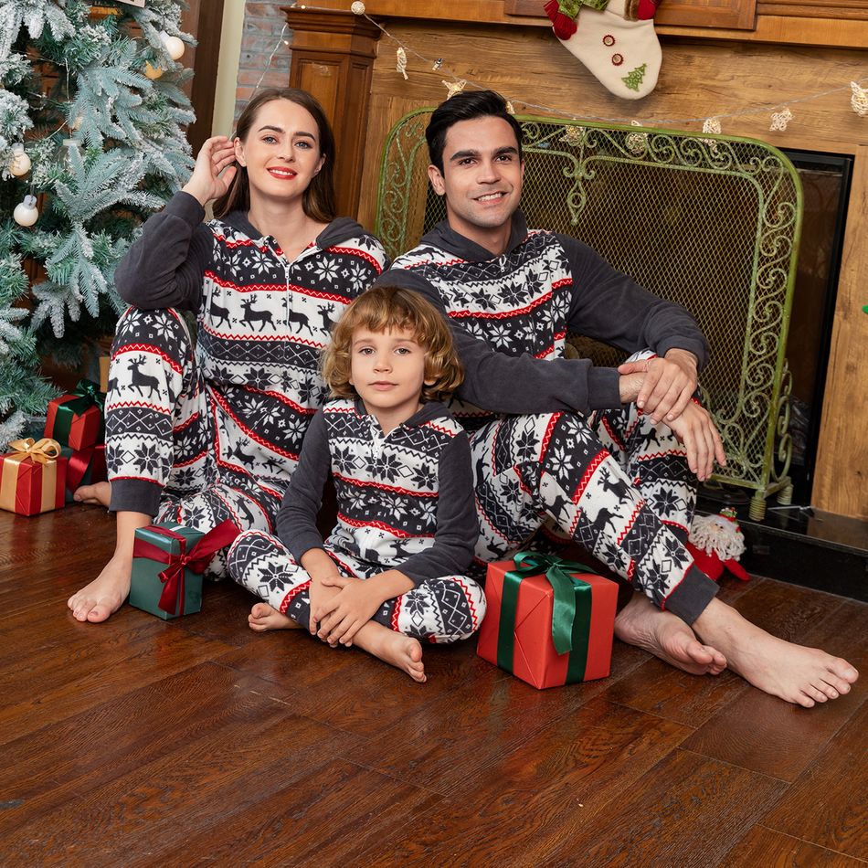 Look de família Manga comprida Conjuntos de roupa para a família Pijamas (Flame Resistant) Cinza Escuro big image 12