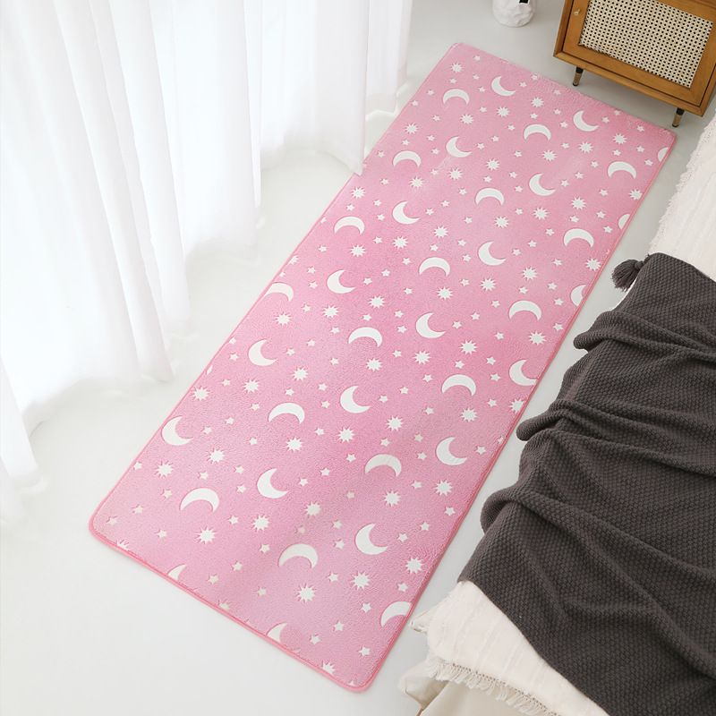 Luminous Floor Plush Mat Glow in the Dark for Living Room Bed Room Bedside Carpets Home Decoration Pink