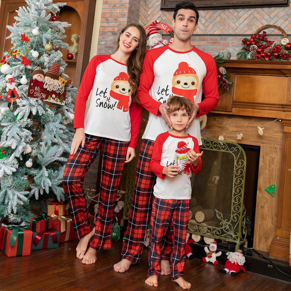 Natal Look de família Manga comprida Conjuntos de roupa para a família Pijamas (Flame Resistant) Vermelho/Branco big image 14