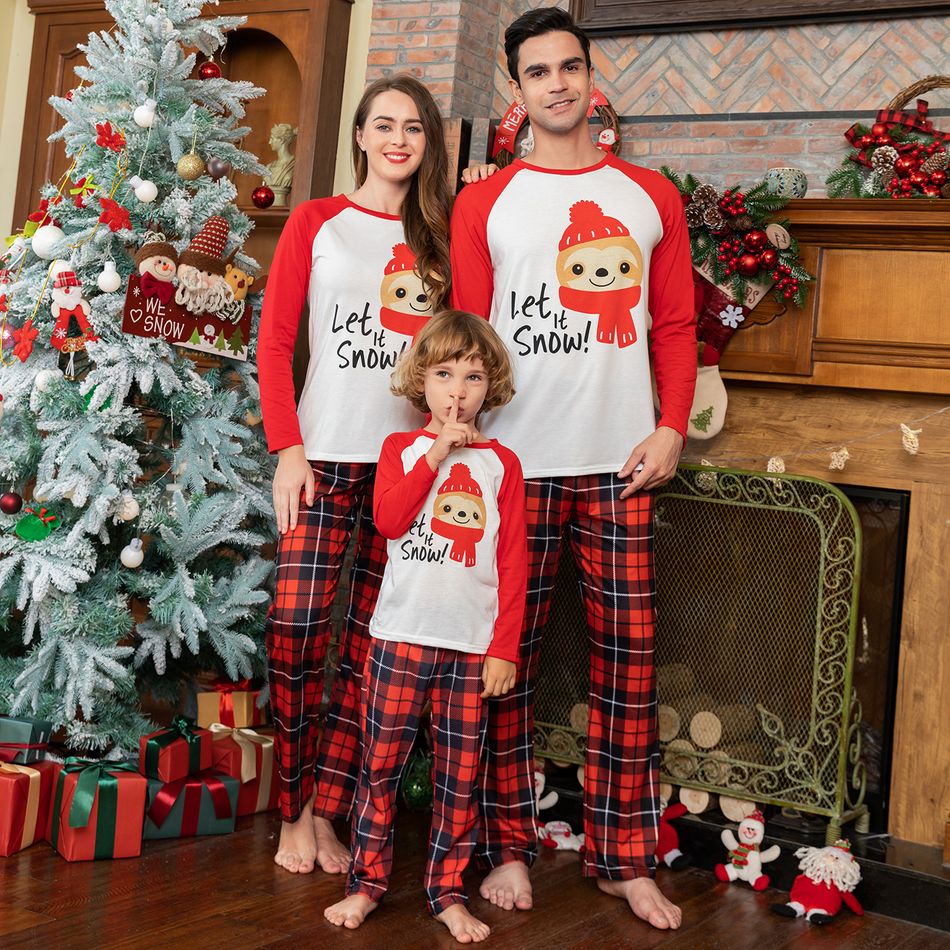 Natal Look de família Manga comprida Conjuntos de roupa para a família Pijamas (Flame Resistant) Vermelho/Branco big image 13
