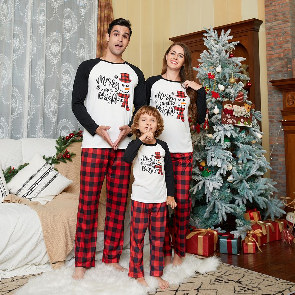 Natal Look de família Manga comprida Conjuntos de roupa para a família Pijamas (Flame Resistant) Preto/Branco/Vermelho big image 12