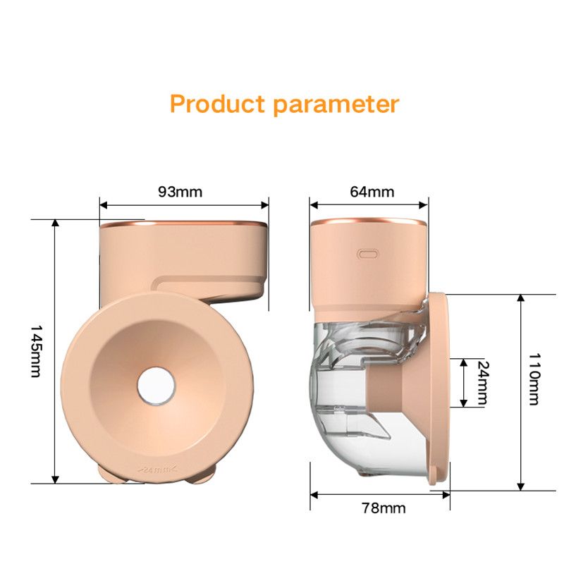 Wearable Wireless Portable Breast Pump Touch-Tone Fully automatic Breast Pump Light Pink