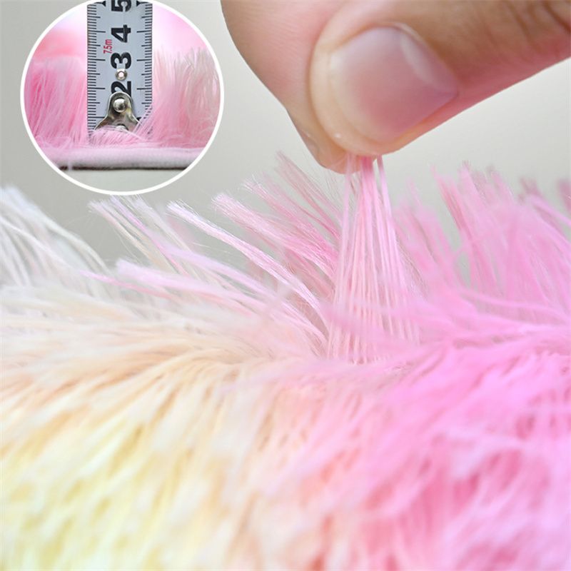 Rainbow Colors Long Hair Tie Dyeing Carpet Bay Window Bedside Mat Soft Area Rugs Shaggy Blanket Gradient Color Living Room Rug Multi-color big image 3