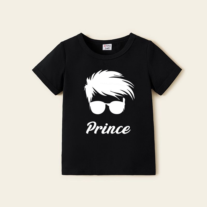 Cotton Family Characters and Letter Print Short-sleeve Matching T-shirts Multi-color big image 3