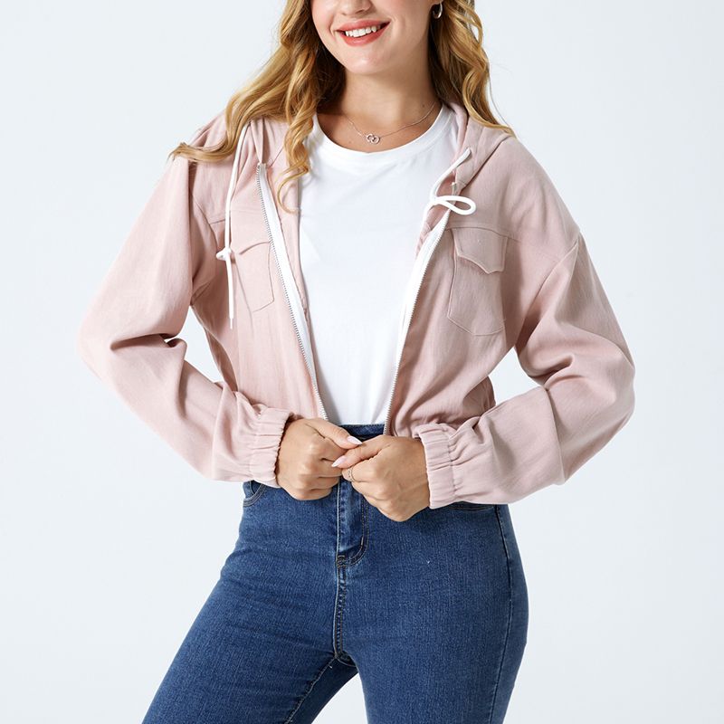 jaqueta de lapela com dois bolsos e botões na frente cortada jaqueta rosa Rosa