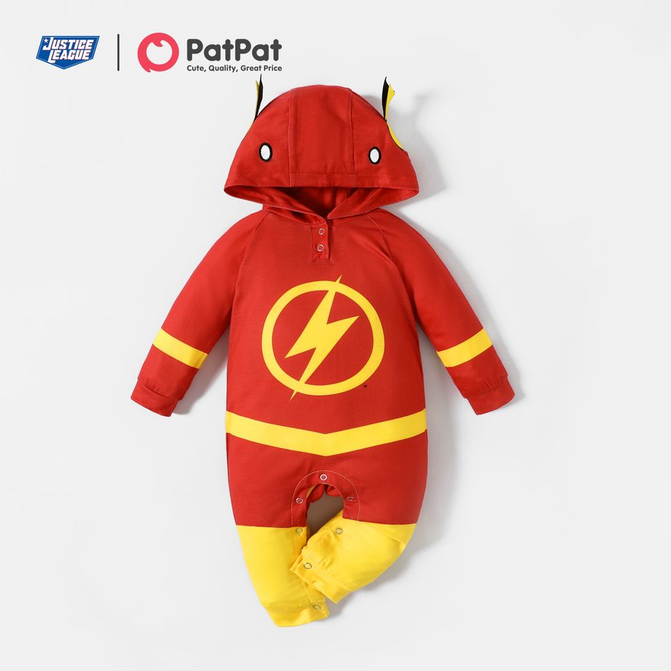 Justice League Baby Boy The Flash Hooded Jumpsuit Red