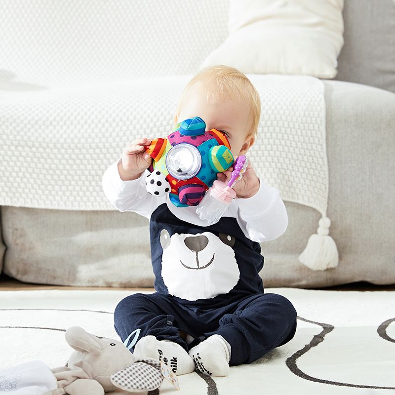 لينة الطفل الكرة المطاطية محكم تطوير الطفل حواس اللمس التعليمية حشرجة النشاط لعبة هدية أزرق big image 10