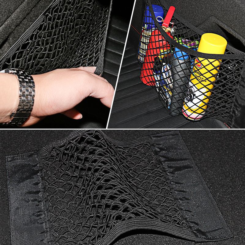Automotive Storage Net Universal Mesh Cargo Net Wall Sticker Organizer Pouch Bag for Rear Seat Car Trunk Storage Black big image 11