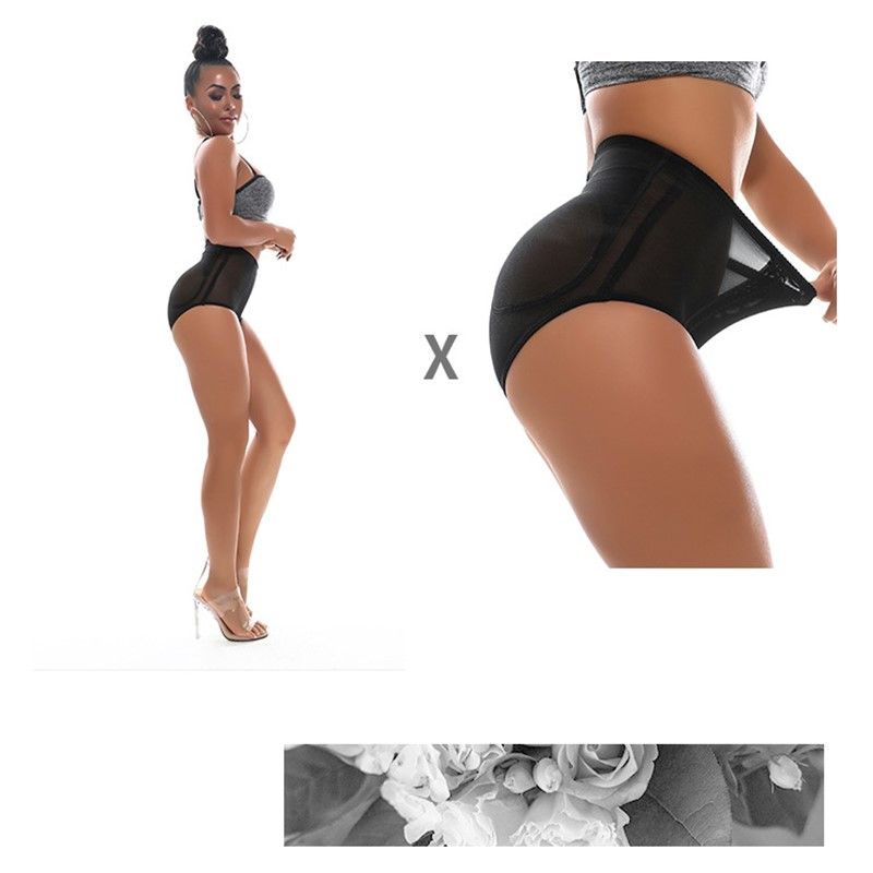 Women Butt Lifter Round Silicone Padded Shapewear Panty Hip Enhancer Shaper Shorts Butt Lifter Padded Shorts Shapewear Black big image 4