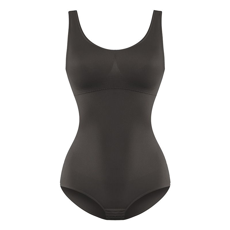 Women Solid Color Stretchy Tank Bodysuit High-Rise Tummy Control Shapewear Seamless Bodysuit Butt Lifter (Without Chest Pad) Black big image 1