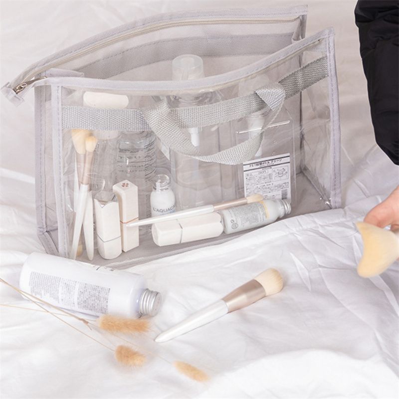 Bolsa transparente organizador de armazenamento saco de cobertura de poeira protetor transparente saco de armazenamento com zíper e alça Cinzento big image 4
