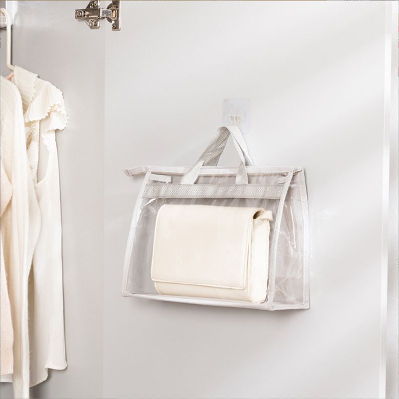 Bolsa transparente organizador de armazenamento saco de cobertura de poeira protetor transparente saco de armazenamento com zíper e alça Cinzento big image 7
