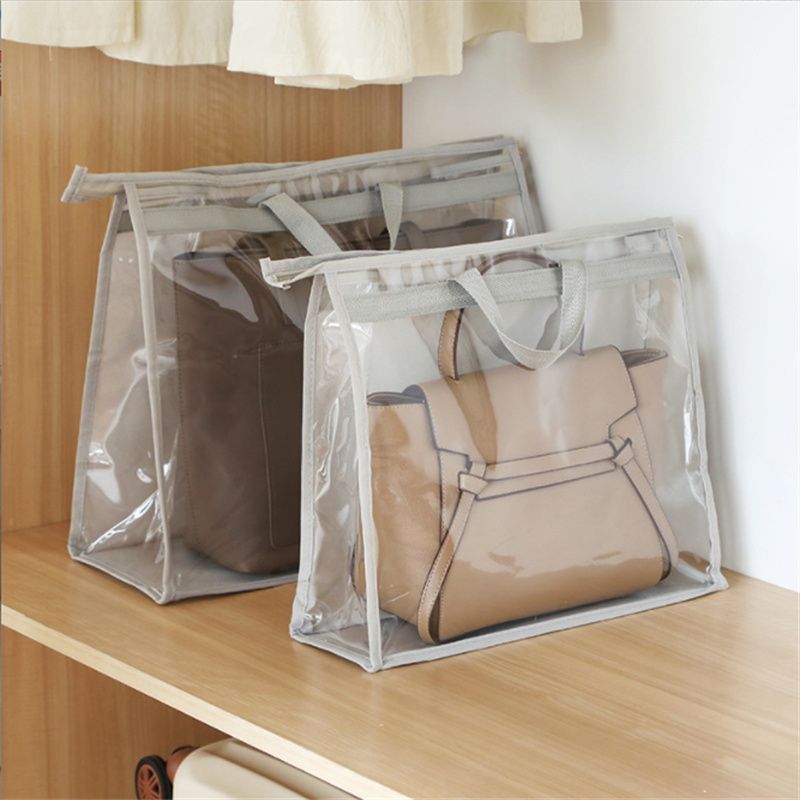 Bolsa transparente organizador de armazenamento saco de cobertura de poeira protetor transparente saco de armazenamento com zíper e alça Cinzento big image 12
