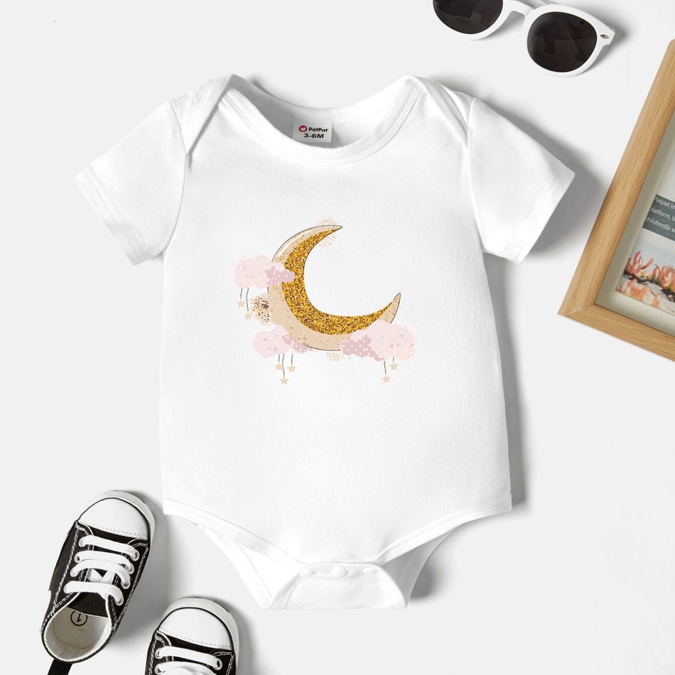 Ramadan Graphics Baby Graphic White Short-sleeve Romper White
