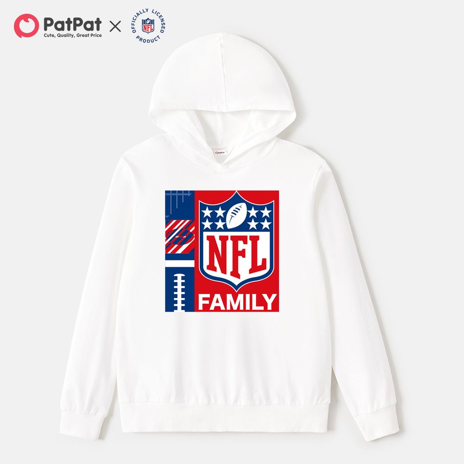 NFL Family Matching Cotton Graphic Hooded Sweatshirts White big image 3