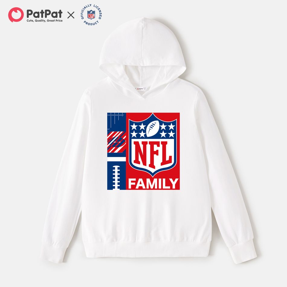 NFL Family Matching Cotton Graphic Hooded Sweatshirts White big image 5