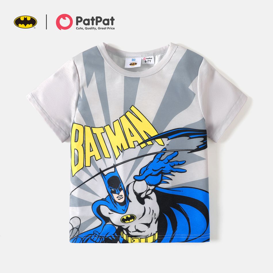 Batman Kid Boy Super Hero Short-sleeve Tee Grey