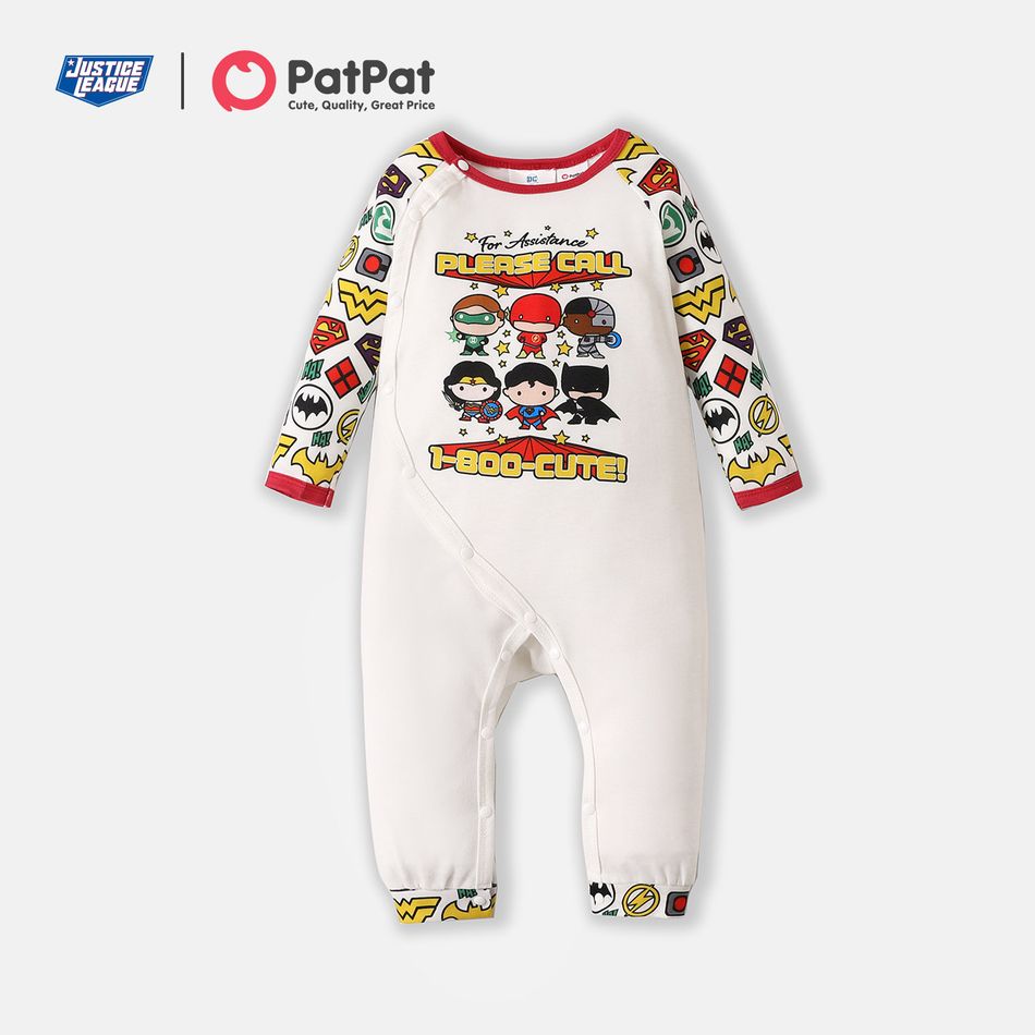 Justice League Baby Boy Cute Super Heros Jumpsuit White