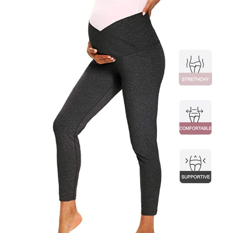 Maternity casual Print Close-fitting leggings Black