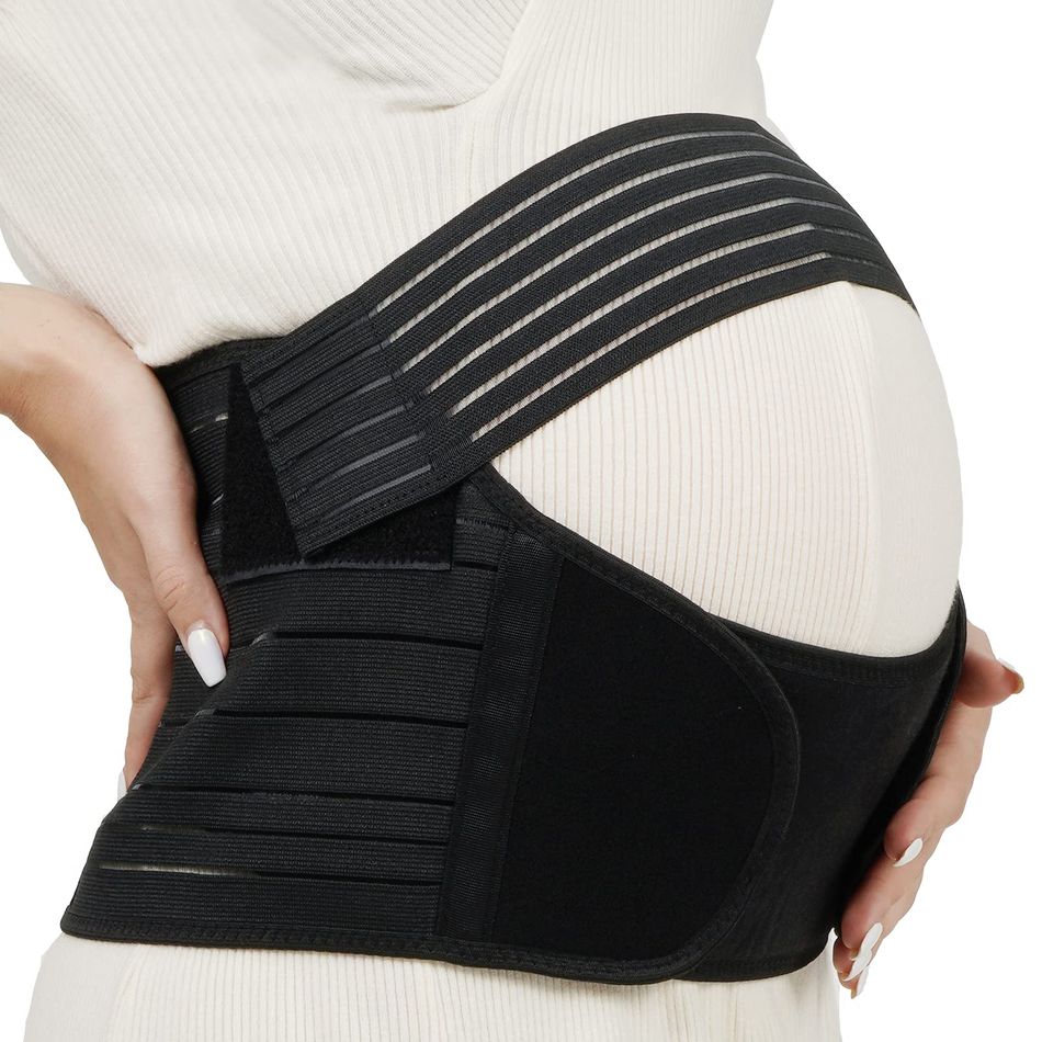Maternity Belt Pregnancy Support Belt Bump Band Abdominal Support Belt Belly Back Bump Brace Strap Black big image 2