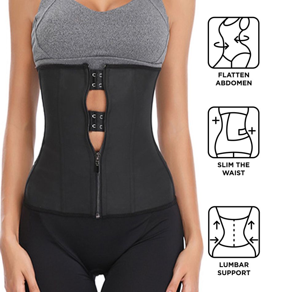 mulheres, treinador de cintura, látex, underbust, cintura, treinamento, espartilhos, perda de peso, controle da barriga, esporte, malhação, corporal Preto big image 9
