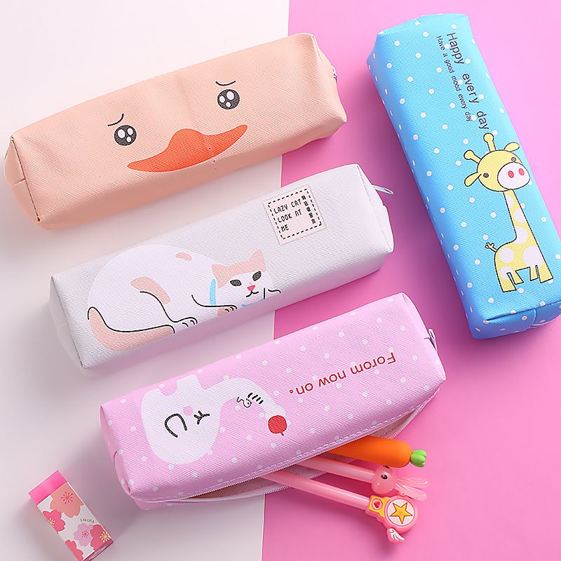 Cute Cartoon Animal Pen Pencil Case Zipper Pen Pouch Student Stationery Supplies Pink big image 4