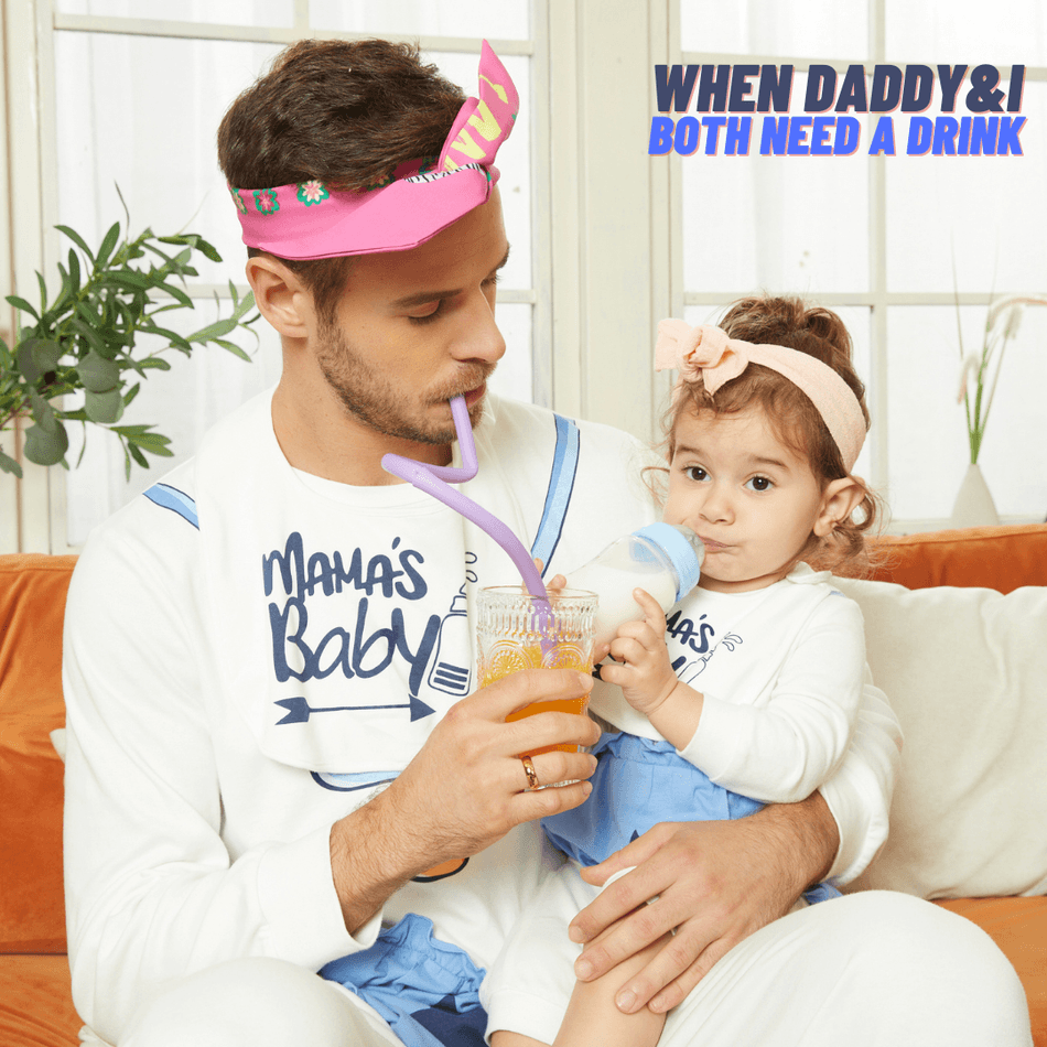 'He wants his pacifier' long-sleeve Jumpsuit Pajama Sets 100% Cotton Super Soft for Daddy & Me ORIGINALWHITE