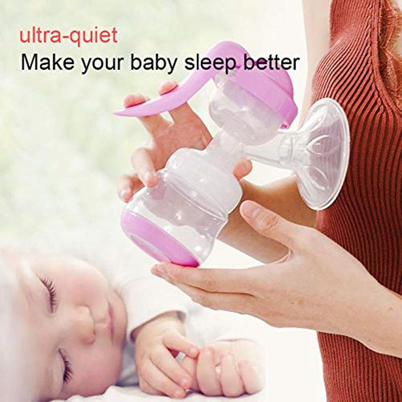Manual Breast Pump Milking Machine with Scaled Breastmilk Collector for Breastfeeding Light Purple big image 5