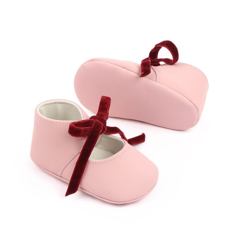 Baby / Toddler Bowknot Lace-up Princess Prewalker Shoes Pink