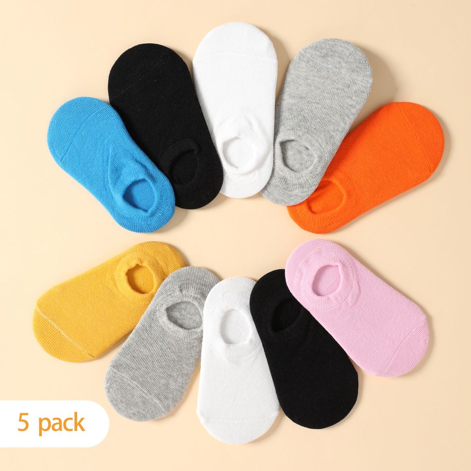 5-pairs Baby / Toddler / Kid Simple Solid Ankle Socks Multi-color big image 7