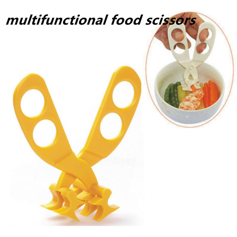 Baby Food Scissor Multifunction Food Cutter Home Kitchen Food Safe Tool for Babies & Toddlers Yellow big image 7
