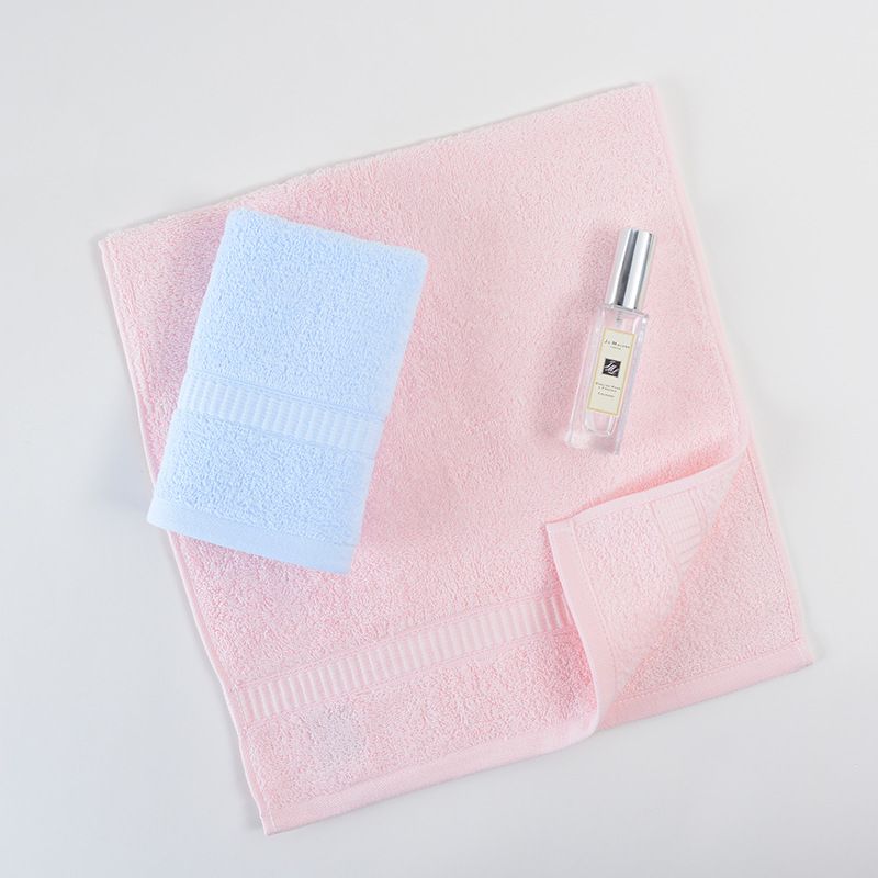100% algodão toalha de banho de cor sólida lavagem do rosto toalha de absorção de água macia toalha de banho doméstica Rosa big image 2